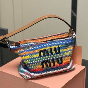 NWT Miu Miu Crochet Rainbow Pouch